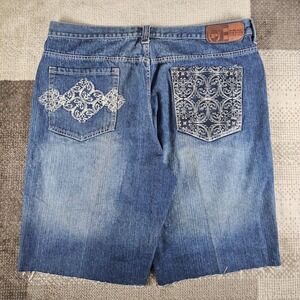Y2K Embroidered Phat Farm‎ Cut Off Shorts Mens Size 42 Skater Grunge Baggy Loose